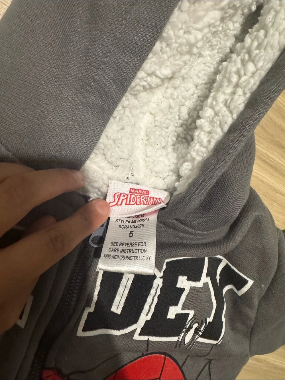 Marvel Gray Spider-Man Hooded Zip-Up Sweatshirt
